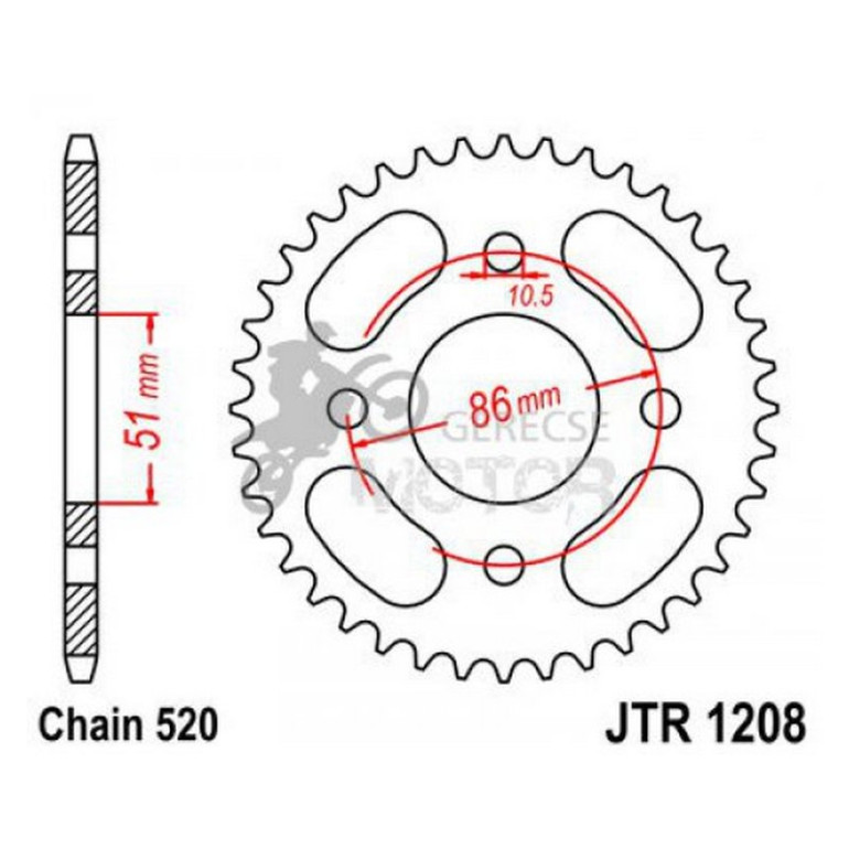 Hátsó lánckerék JTR1208