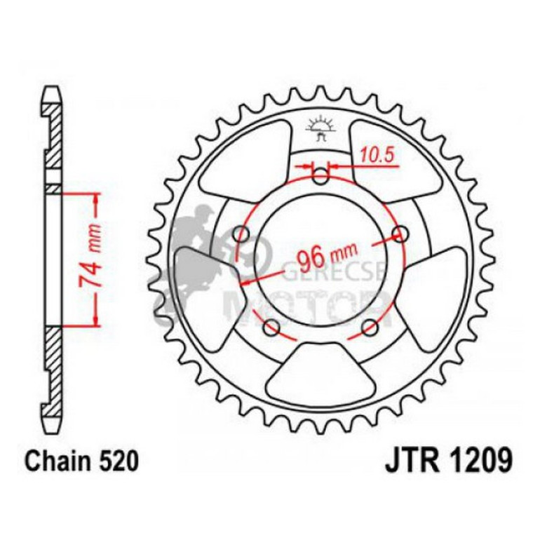 Hátsó lánckerék JTR1209