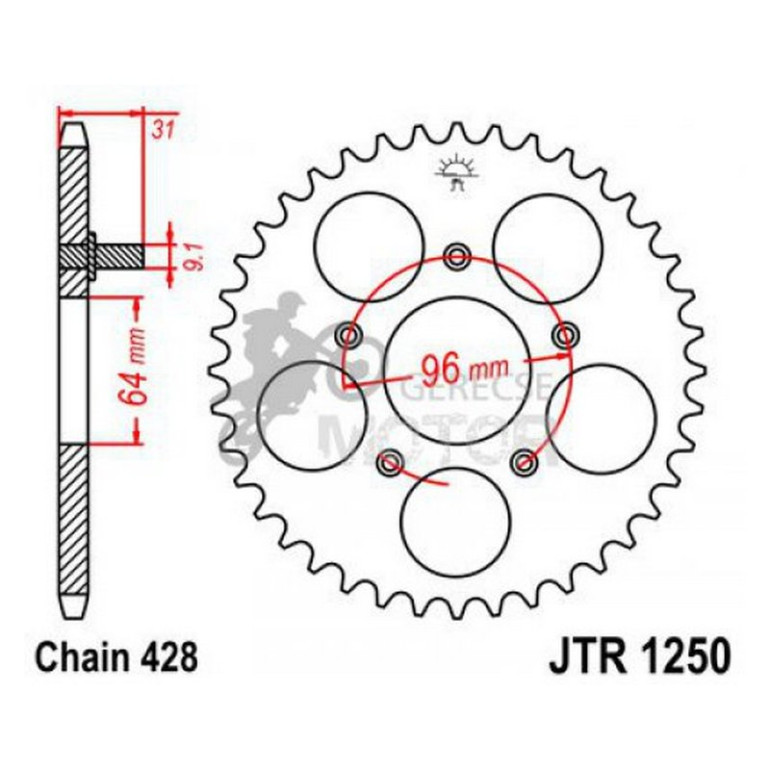 Hátsó lánckerék JTR1250