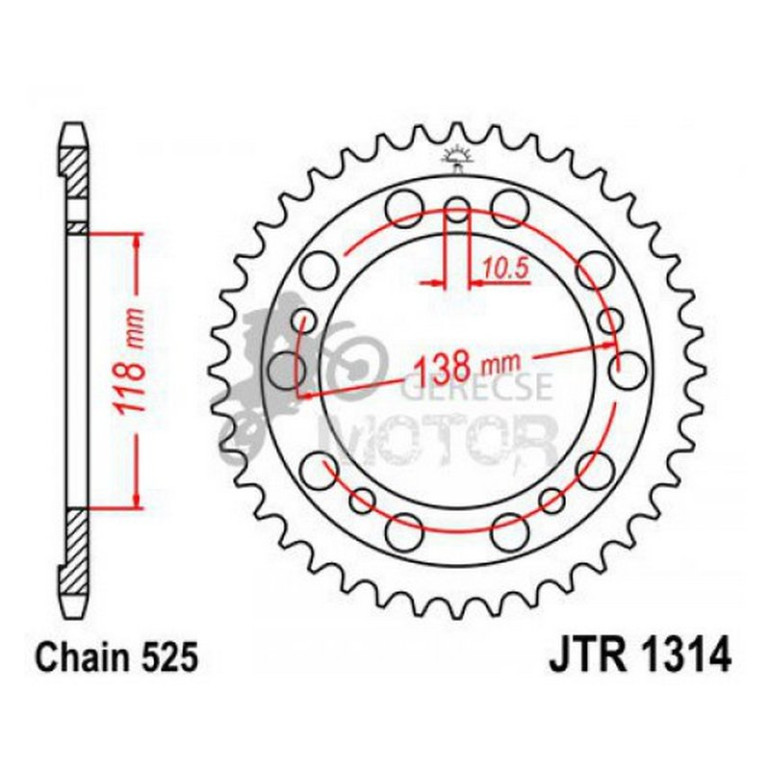 Hátsó lánckerék JTR1314