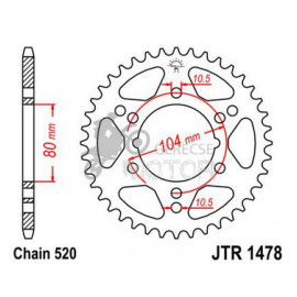 Hátsó lánckerék JTR1478