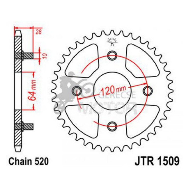 Hátsó lánckerék JTR1509