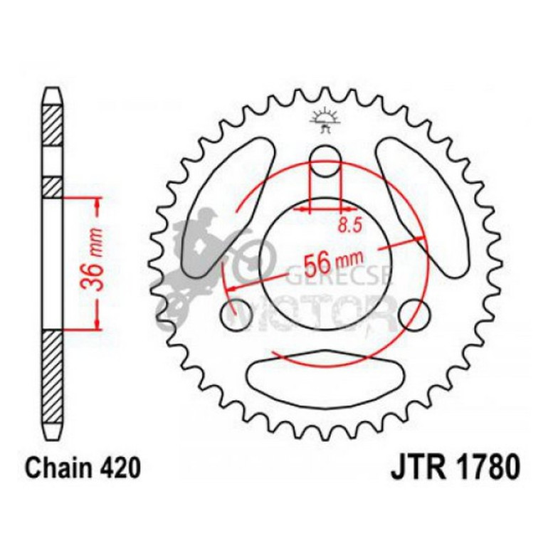 Hátsó lánckerék JTR1780.28