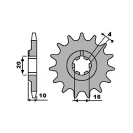 Első lánckerék HUSQVARNA 125 PBR 13 fog
