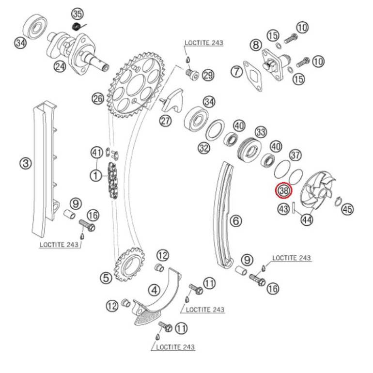 O-Gyűrű Vízpumpa RFS KTM 25,12X1,78