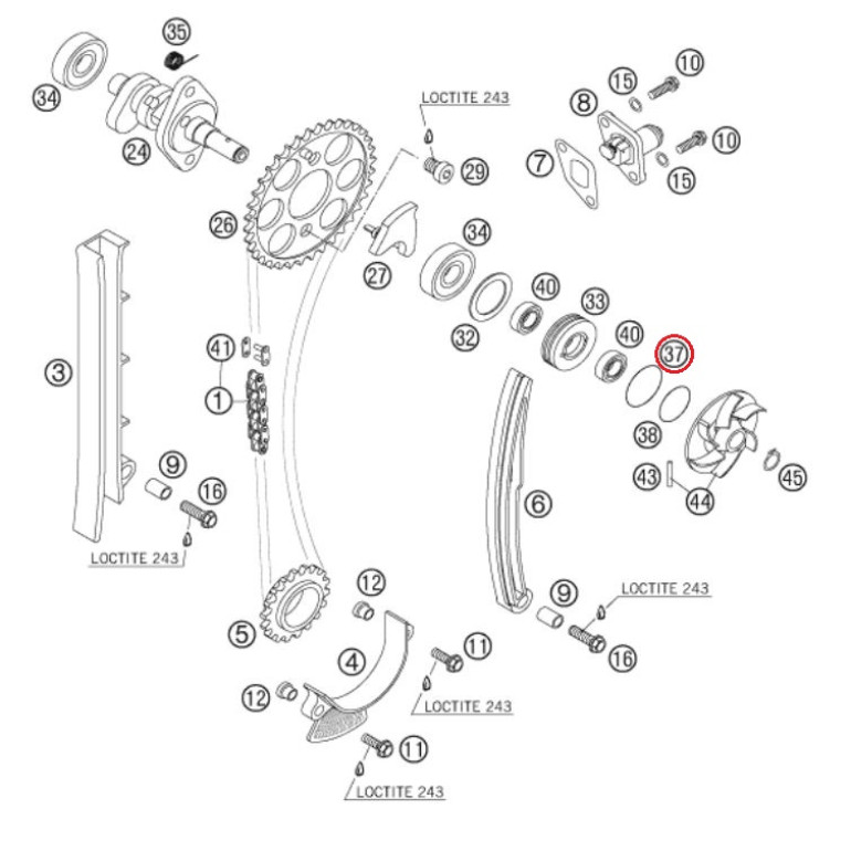 O-Gyűrű Vízpumpa RFS KTM 29.10X1.60