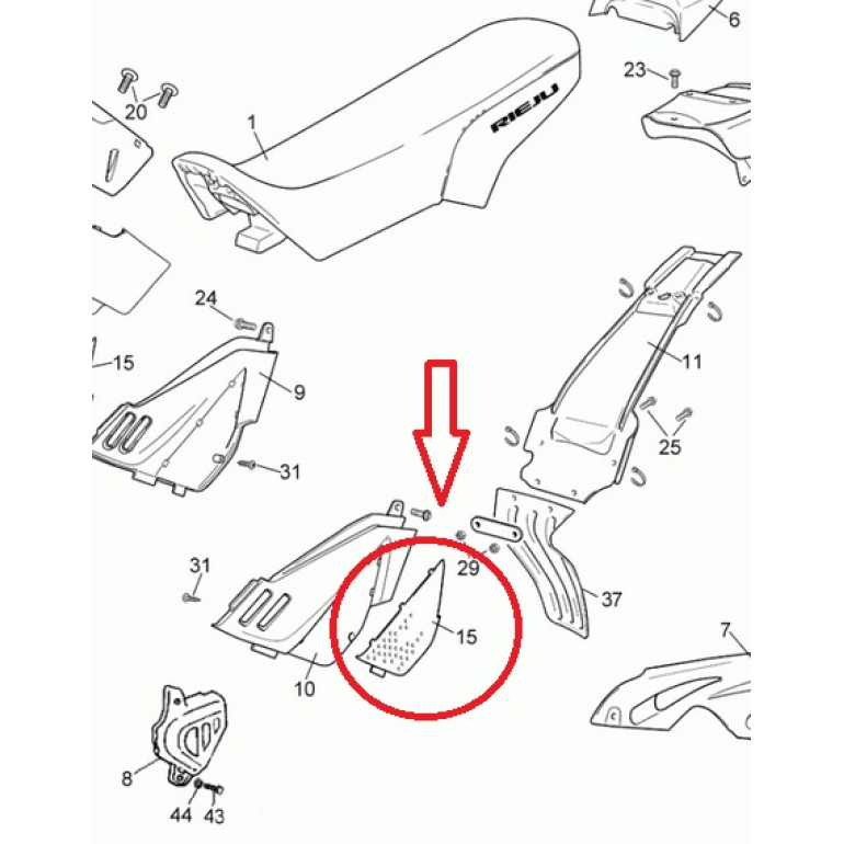 Alsó oldalsó idom készlet - RIEJU Tango