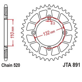 Hátsó lánckerék Aluminium JTA891