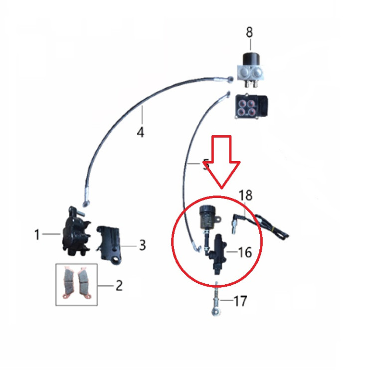 Főfékhenger hátsó
