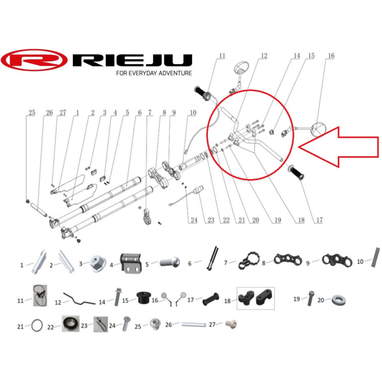 Kormány RIEJU E-TANGO 2024
