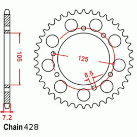 Hátsó lánckerék Tango/MRT/MRX/Marathon 125