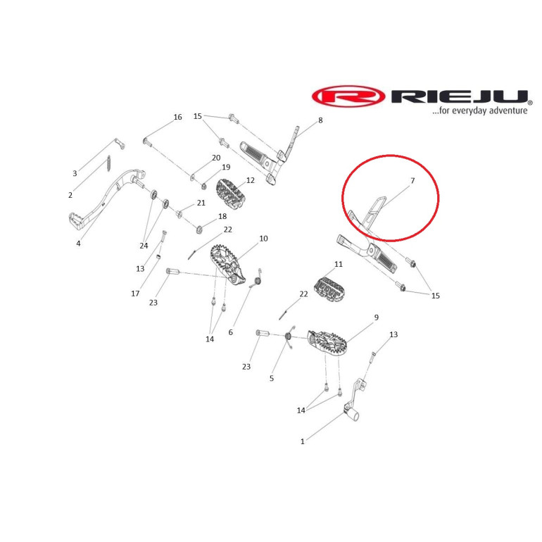 Av.Rally 307 - baloldali hátsó lábtartó