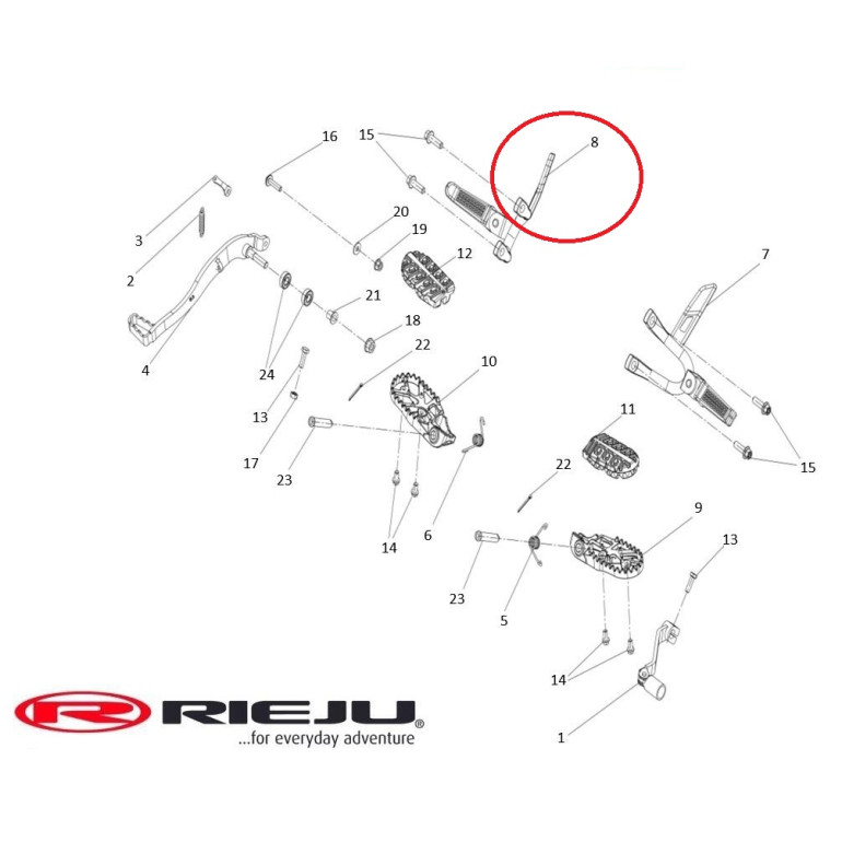 Av.Rally 307 - jobboldali hátsó lábtartó