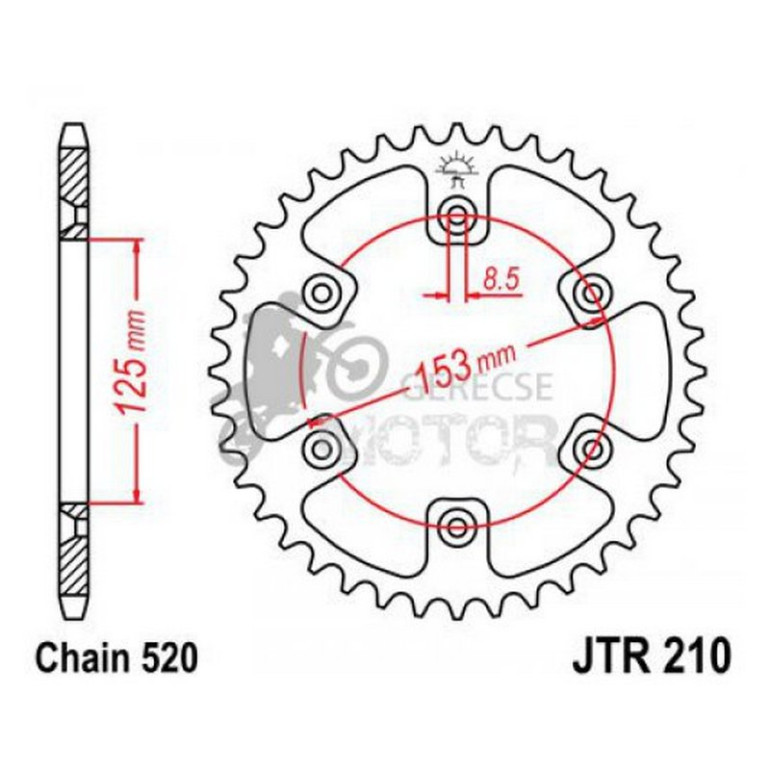 Hátsó lánckerék JTR210