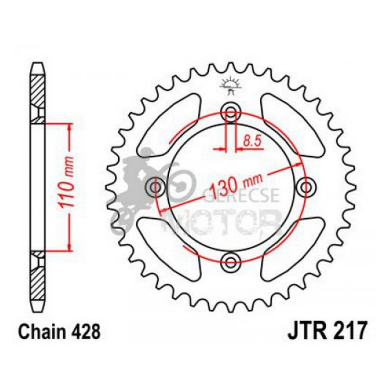 Hátsó lánckerék JTR217
