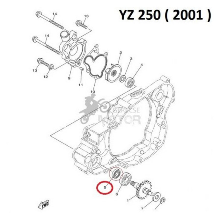 Szimering Vízpumpa Belső Yamaha 12x22x5