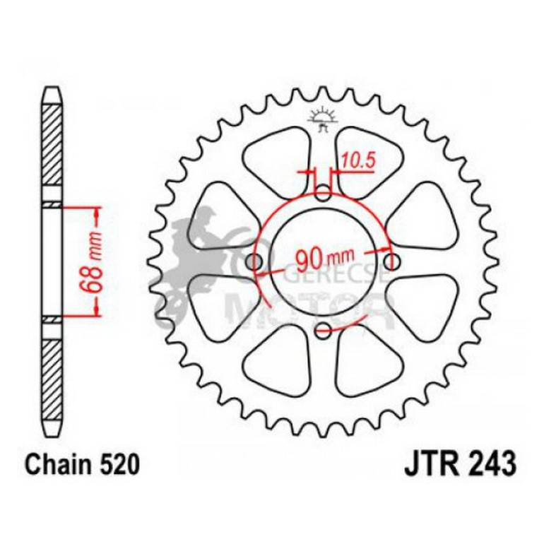 Hátsó lánckerék JTR243