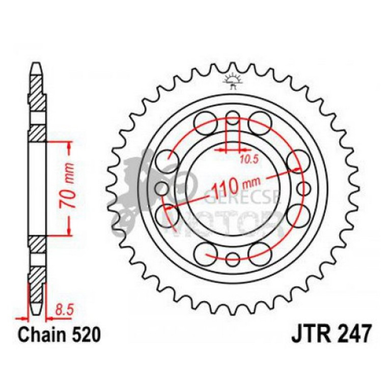 Hátsó lánckerék JTR247