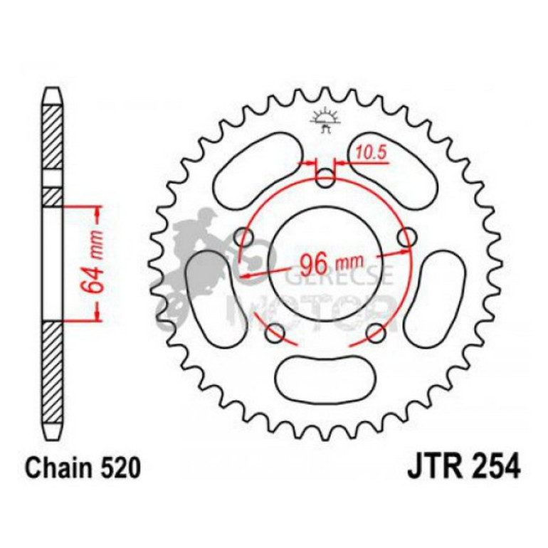Hátsó lánckerék JTR254