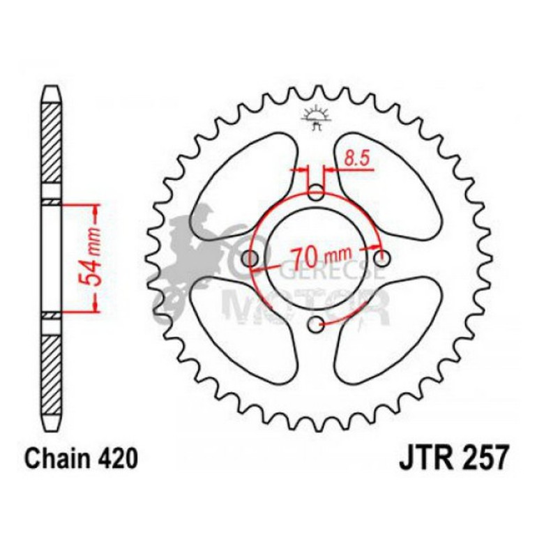 Hátsó lánckerék JTR257