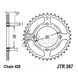 Hátsó lánckerék JTR267