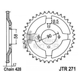 Hátsó lánckerék JTR271