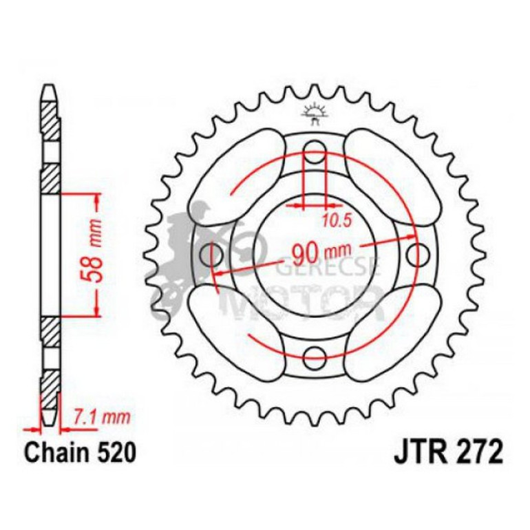 Hátsó lánckerék JTR272