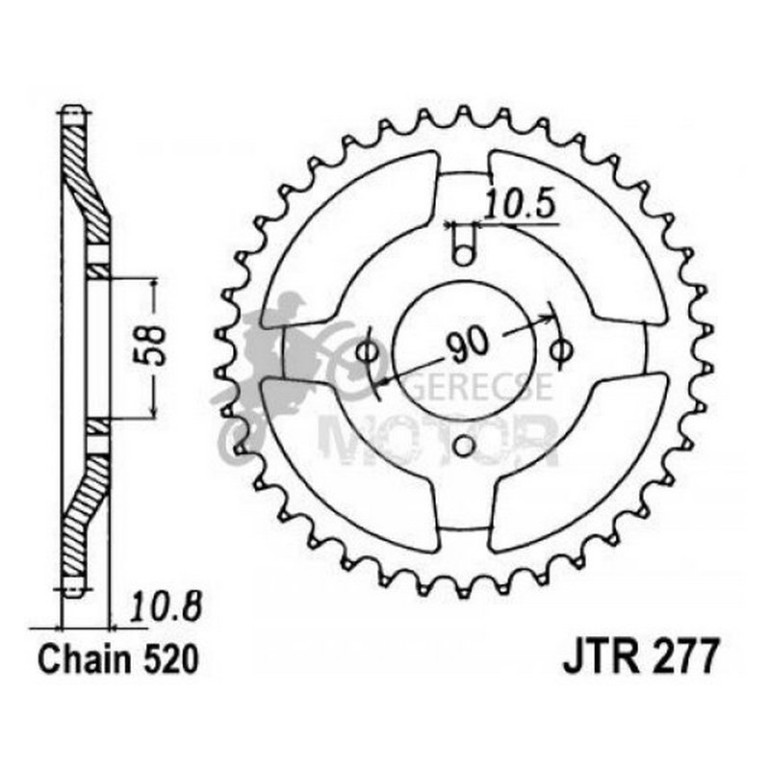 Hátsó lánckerék JTR277