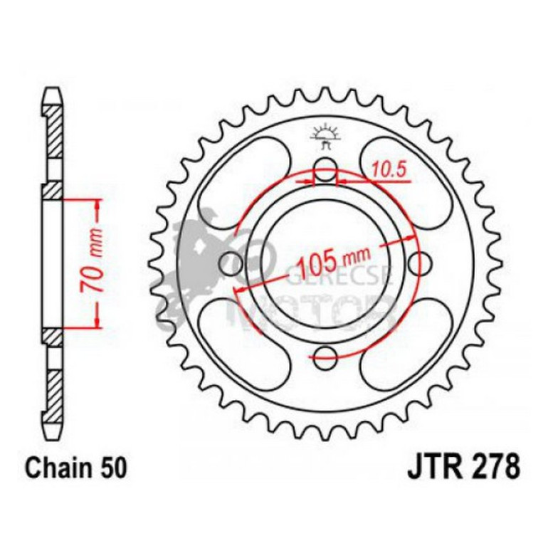 Hátsó lánckerék JTR278