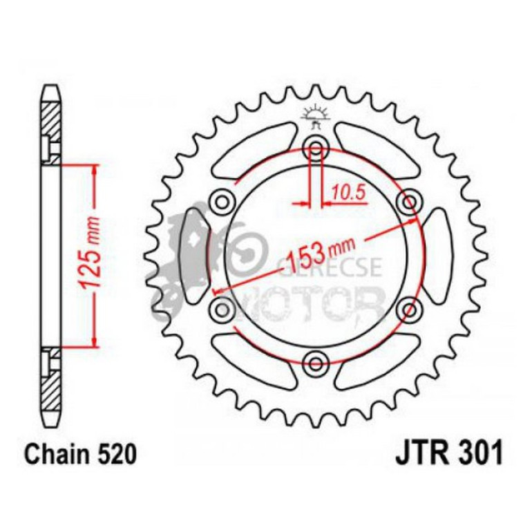 Hátsó lánckerék JTR301