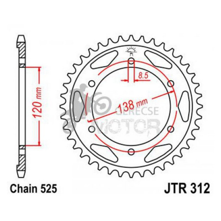 Hátsó lánckerék JTR312