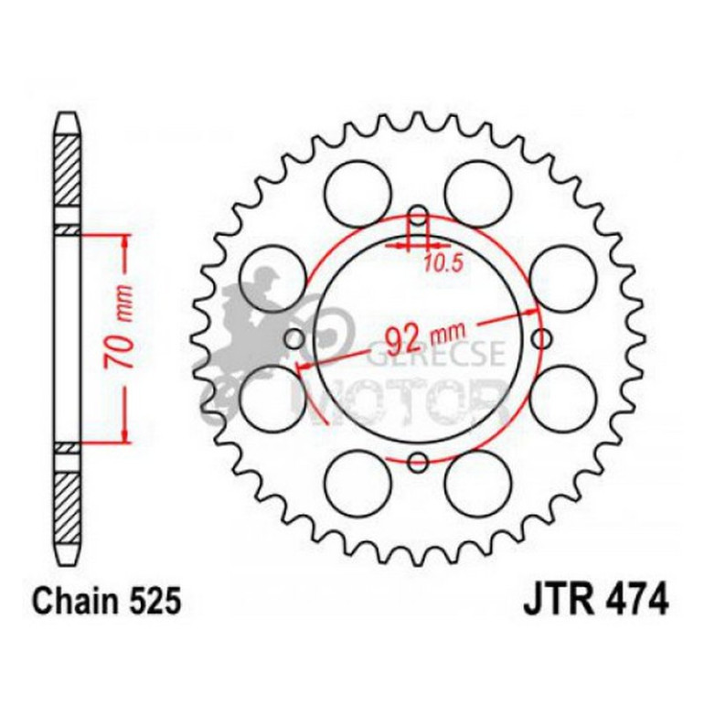 Hátsó lánckerék JTR474