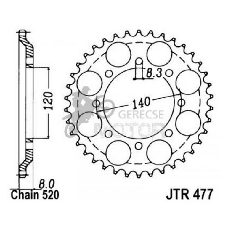 Hátsó lánckerék JTR477
