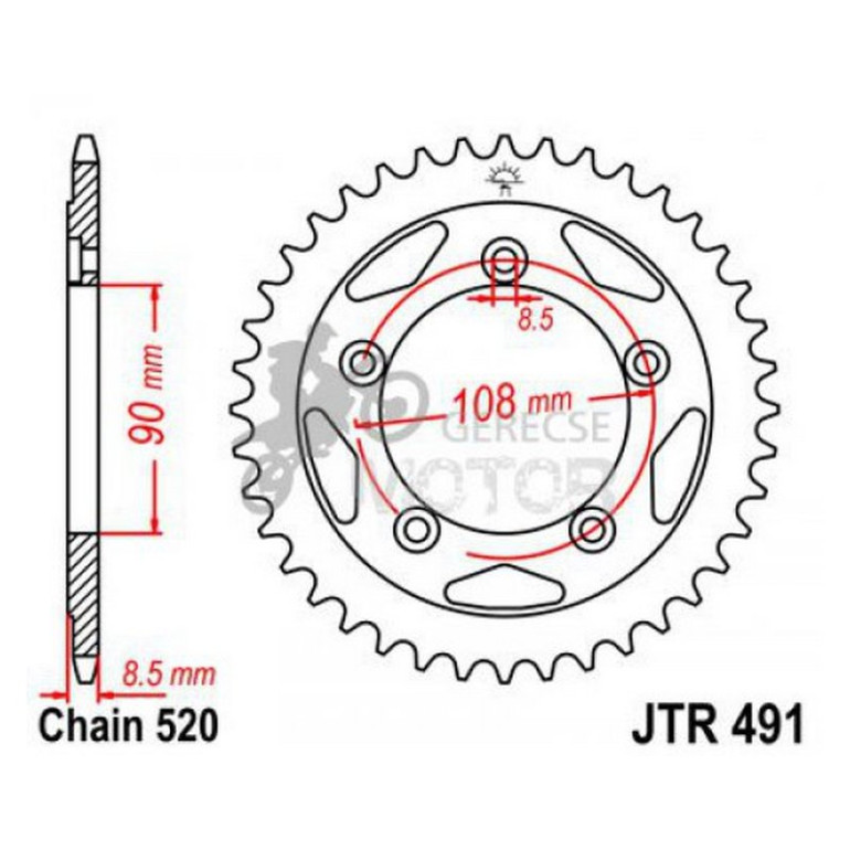 Hátsó lánckerék JTR491