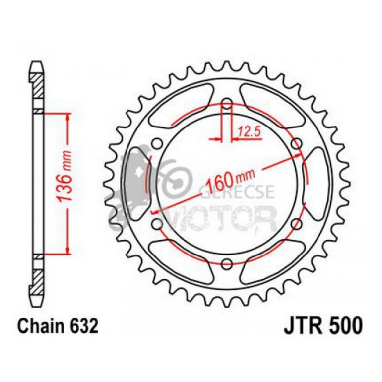 Hátsó lánckerék JTR500