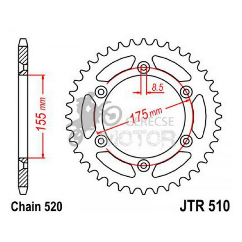 Hátsó lánckerék JTR510