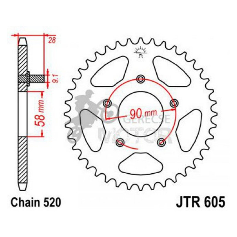 Hátsó lánckerék JTR605