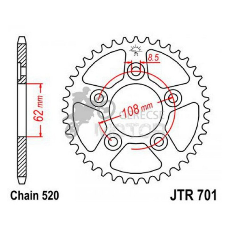 Hátsó lánckerék JTR701