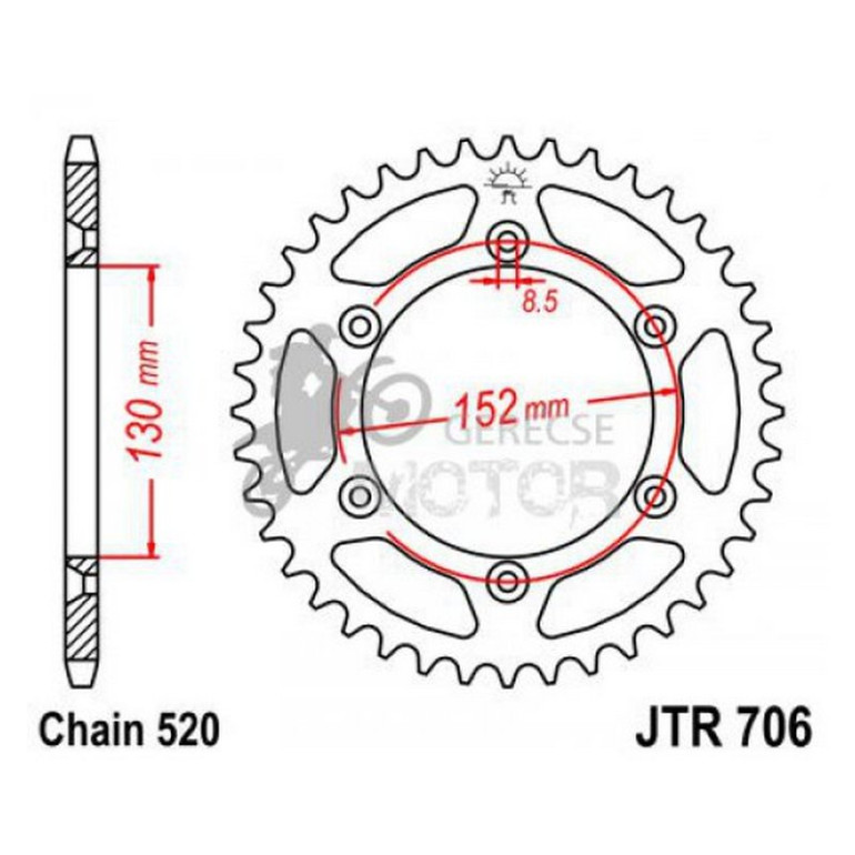 Hátsó lánckerék JTR706