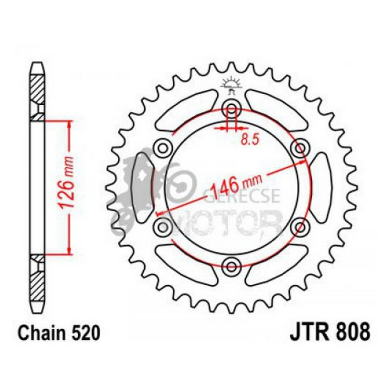 Hátsó lánckerék JTR808