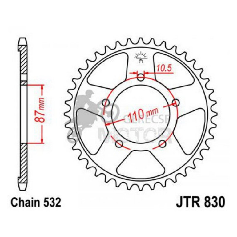 Hátsó lánckerék JTR830