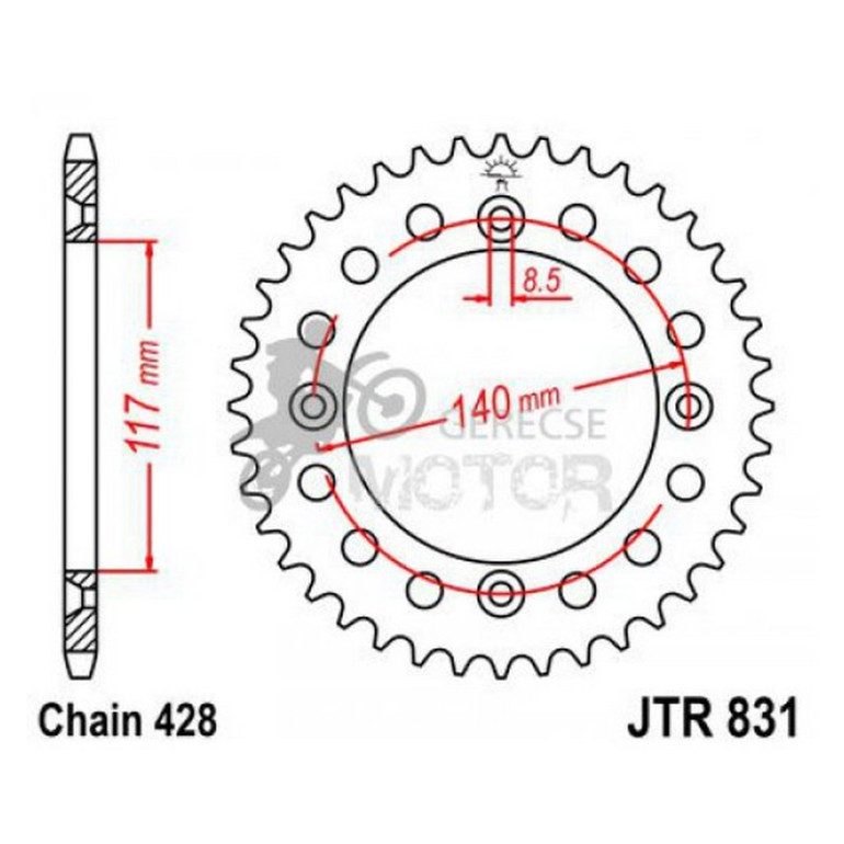 Hátsó lánckerék JTR831
