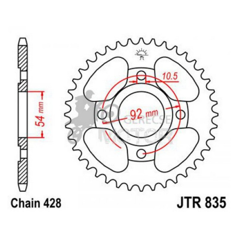 Hátsó lánckerék JTR835