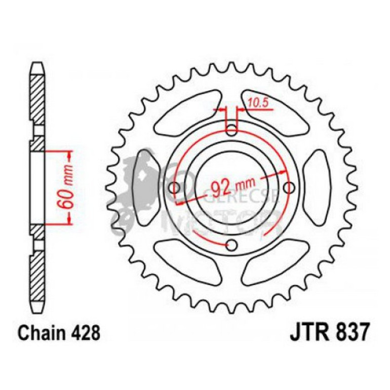 Hátsó lánckerék JTR837