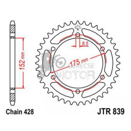Hátsó lánckerék JTR839