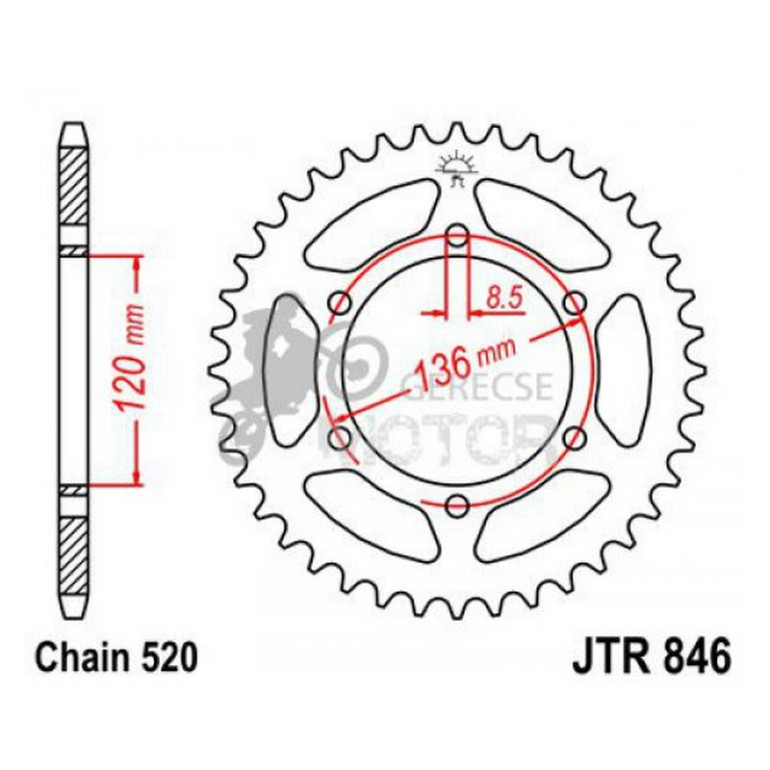 Hátsó lánckerék JTR846