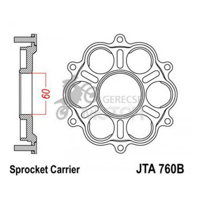 Hátsó lánckerék adapter Aluminium JTA760B