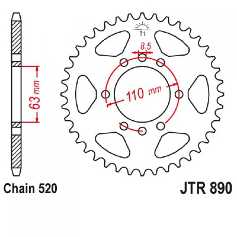 Hátsó lánckerék JT JTR890