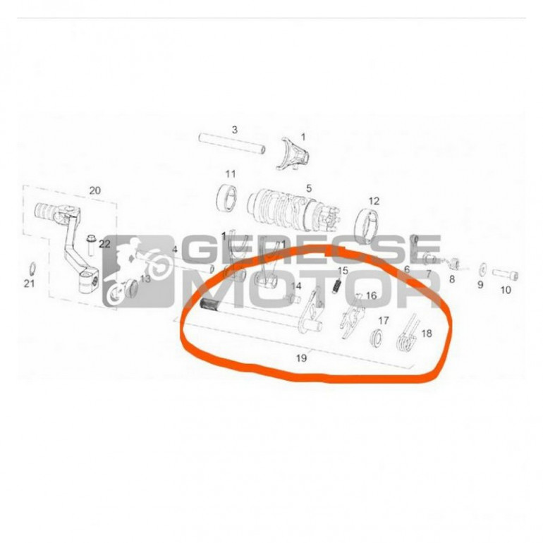 Váltókar tengely komplett