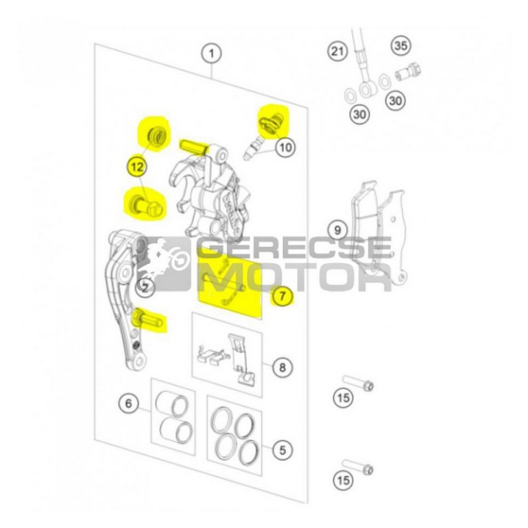 Első féknyeregtartó javító szett BREMBO 4MX